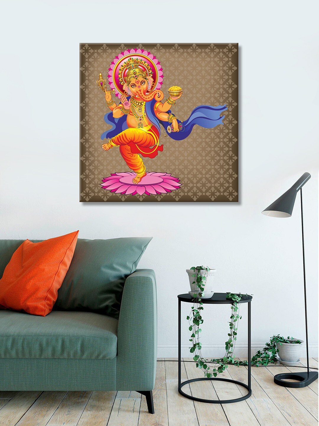 

999Store Multicolored Printed Lord Ganesha Canvas Wall Art, Multi