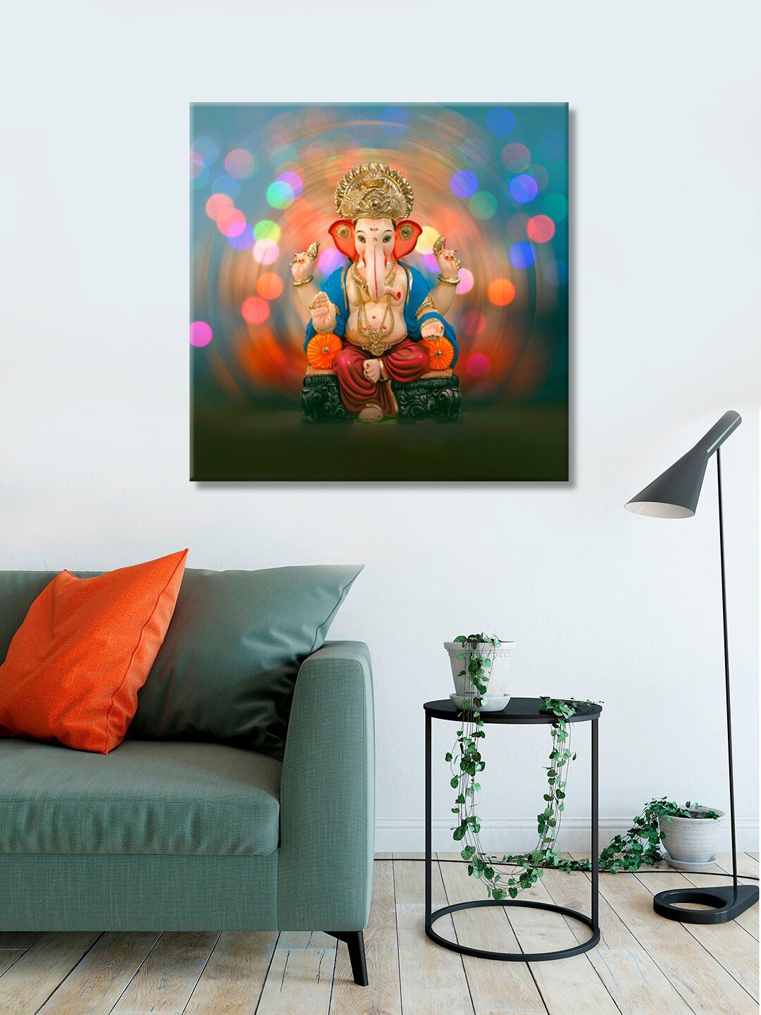 

999Store Pink & Blue Lord Ganesha Canvas Wall Art