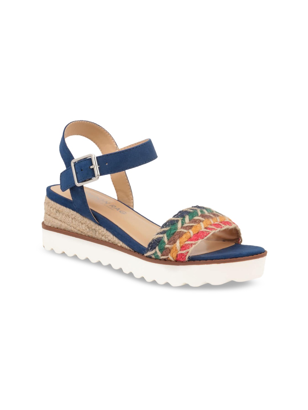 

London Rag Women Navy Blue Woven Design Wedges