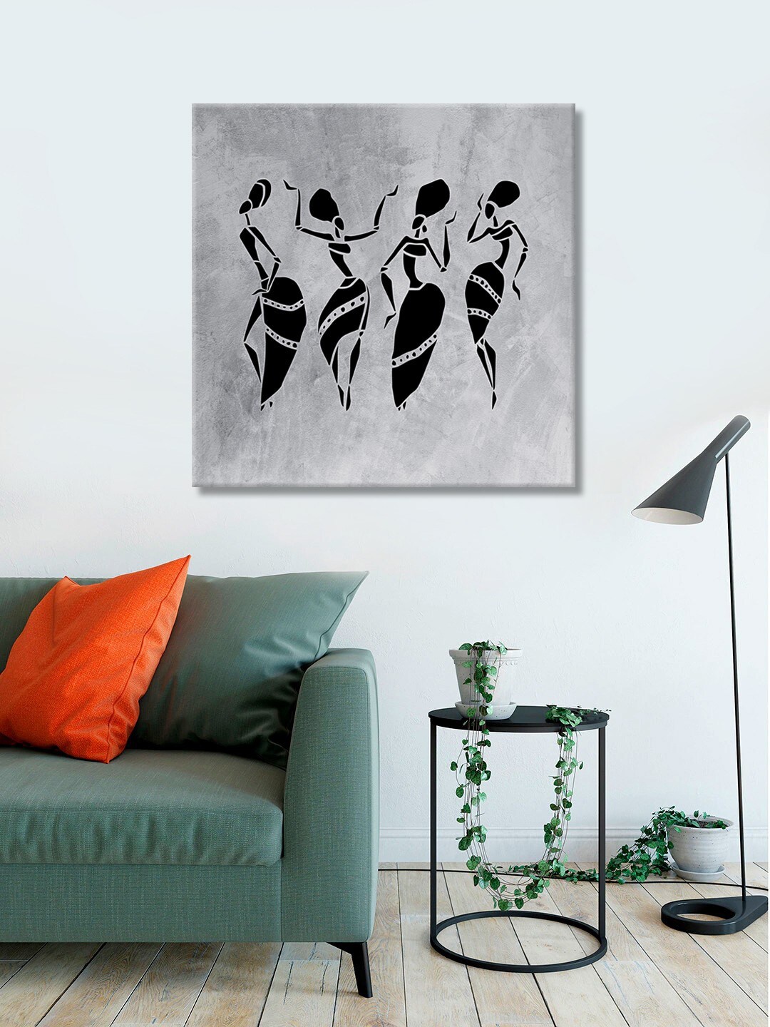 

999Store Grey & Black Beautiful Dancing Lady Printed Wall Painting