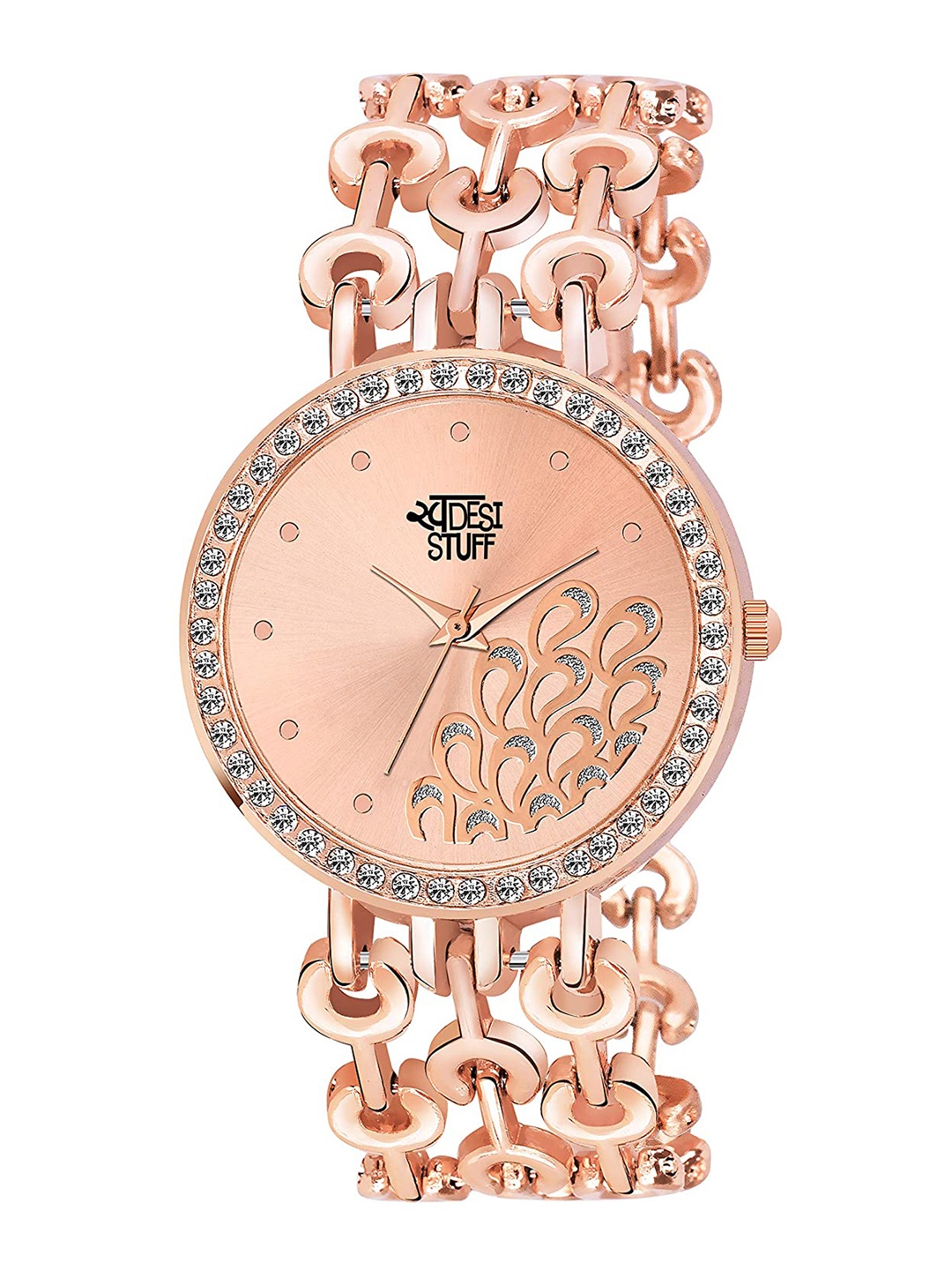 

SWADESI STUFF Girls Rose Gold Analogue Watch metal black 61b