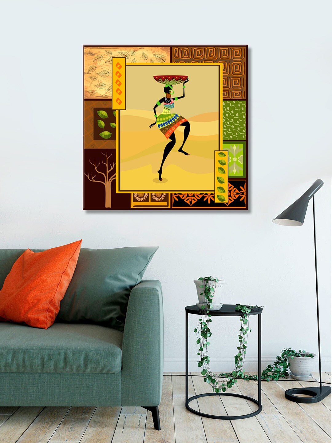 

999Store Brown & Yellow Ethnic Woman Canvas Wall Art