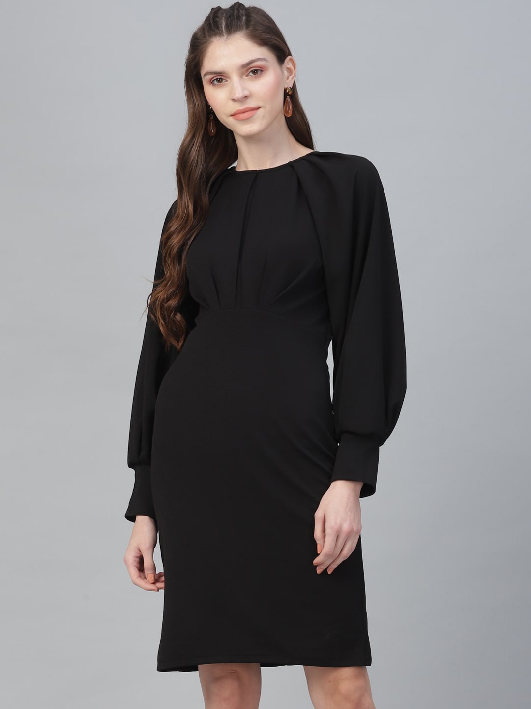 Athena Women Black Solid Sheath Dress