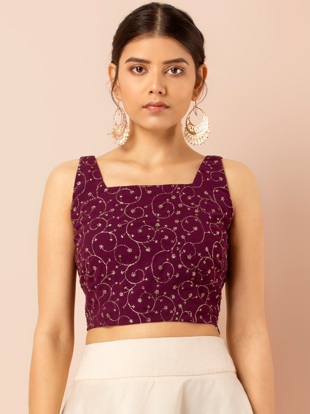 Rang by Indya Women Purple Self Design Top