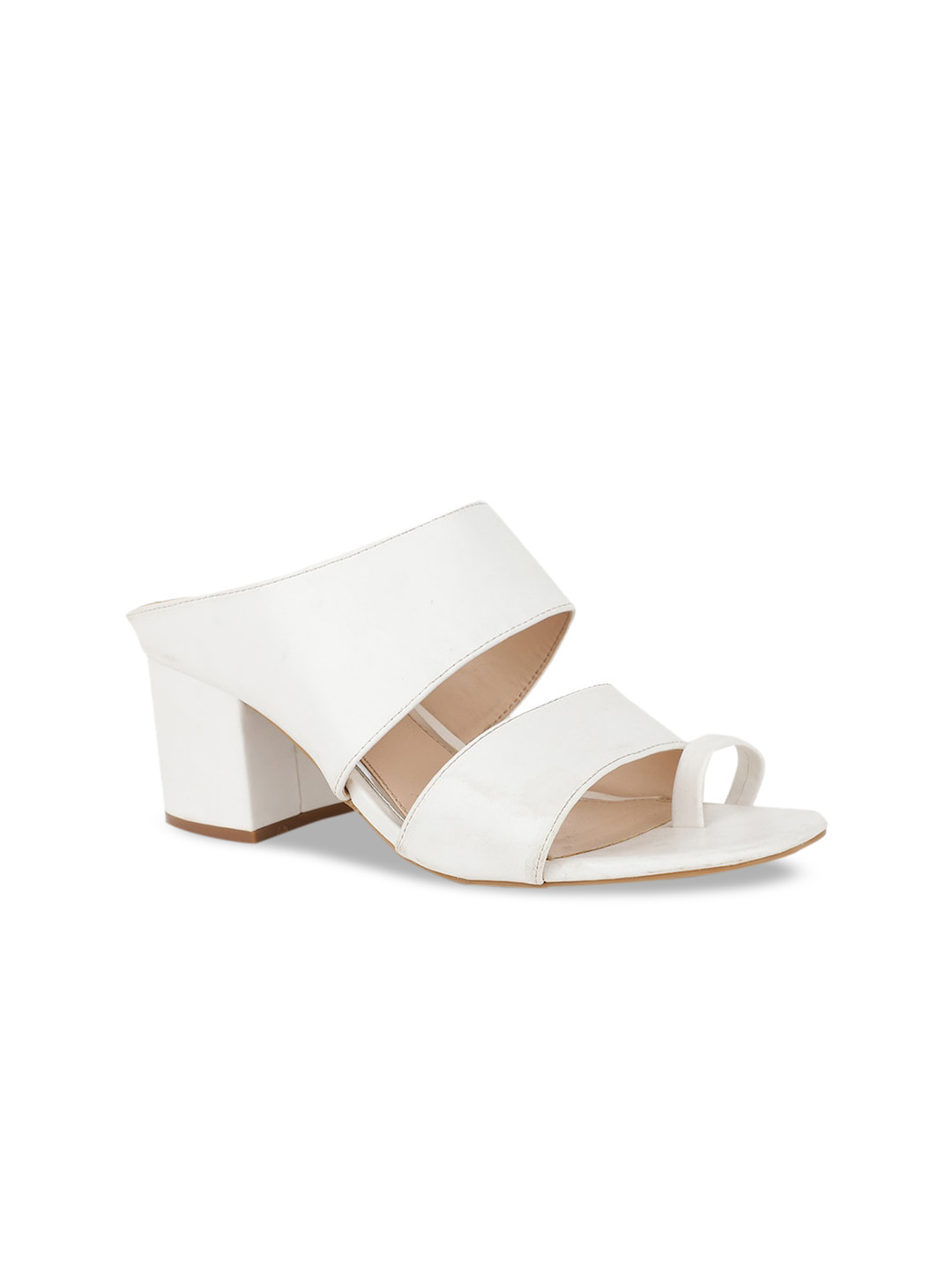 

Bata Women White Solid Block Heels