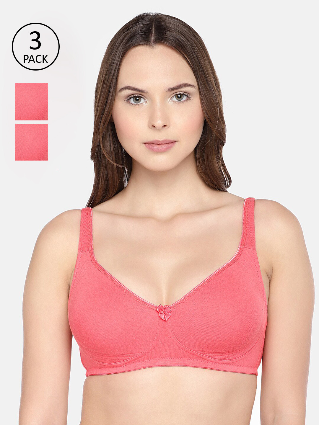 

Inner Sense Pink Pack of 3 Non Padded Everyday Bra ISB057-Brightpink_Brightpink_Brightpink