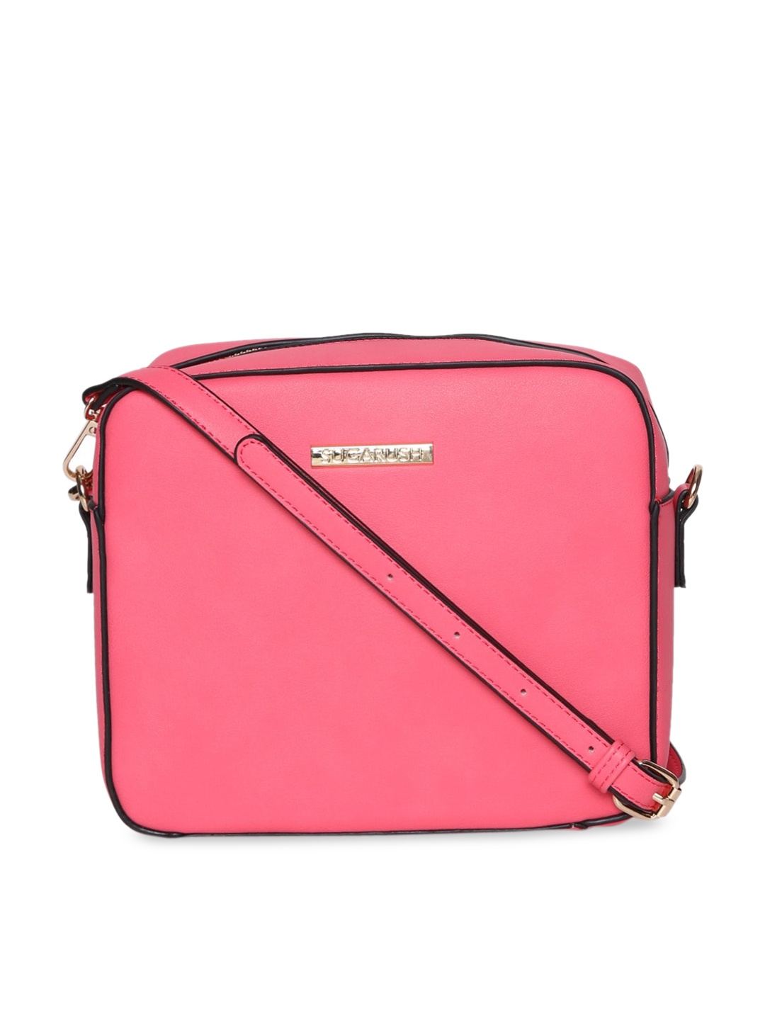 

Sugarush Pink Solid Sling Bag