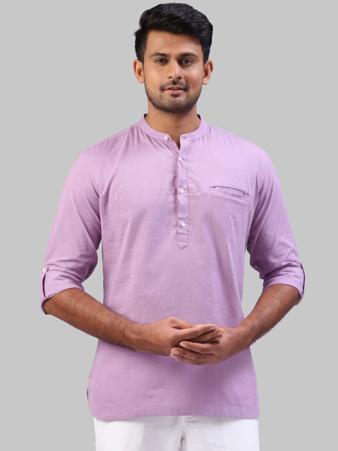 

Raymond Men Purple Solid Straight Kurta
