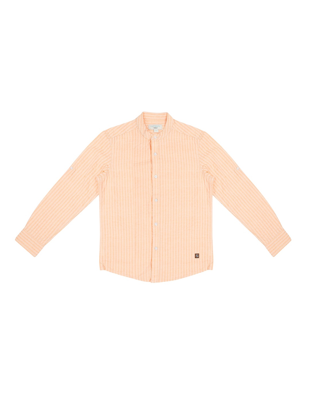 

Pantaloons Junior Boys Peach-Coloured Regular Fit Striped Casual Shirt