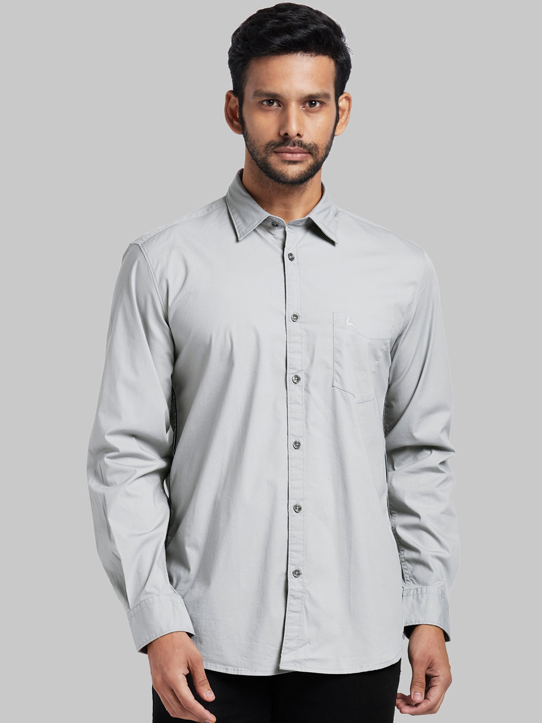 

Parx Men Grey Regular Fit Solid Casual Shirt