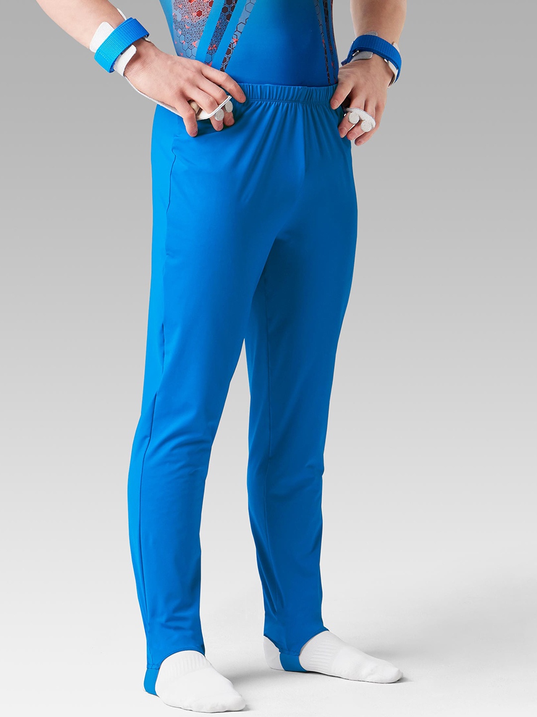 

Domyos By Decathlon Men Blue Regular Fit Solid Artistic Gymnastics Stirrup Pants