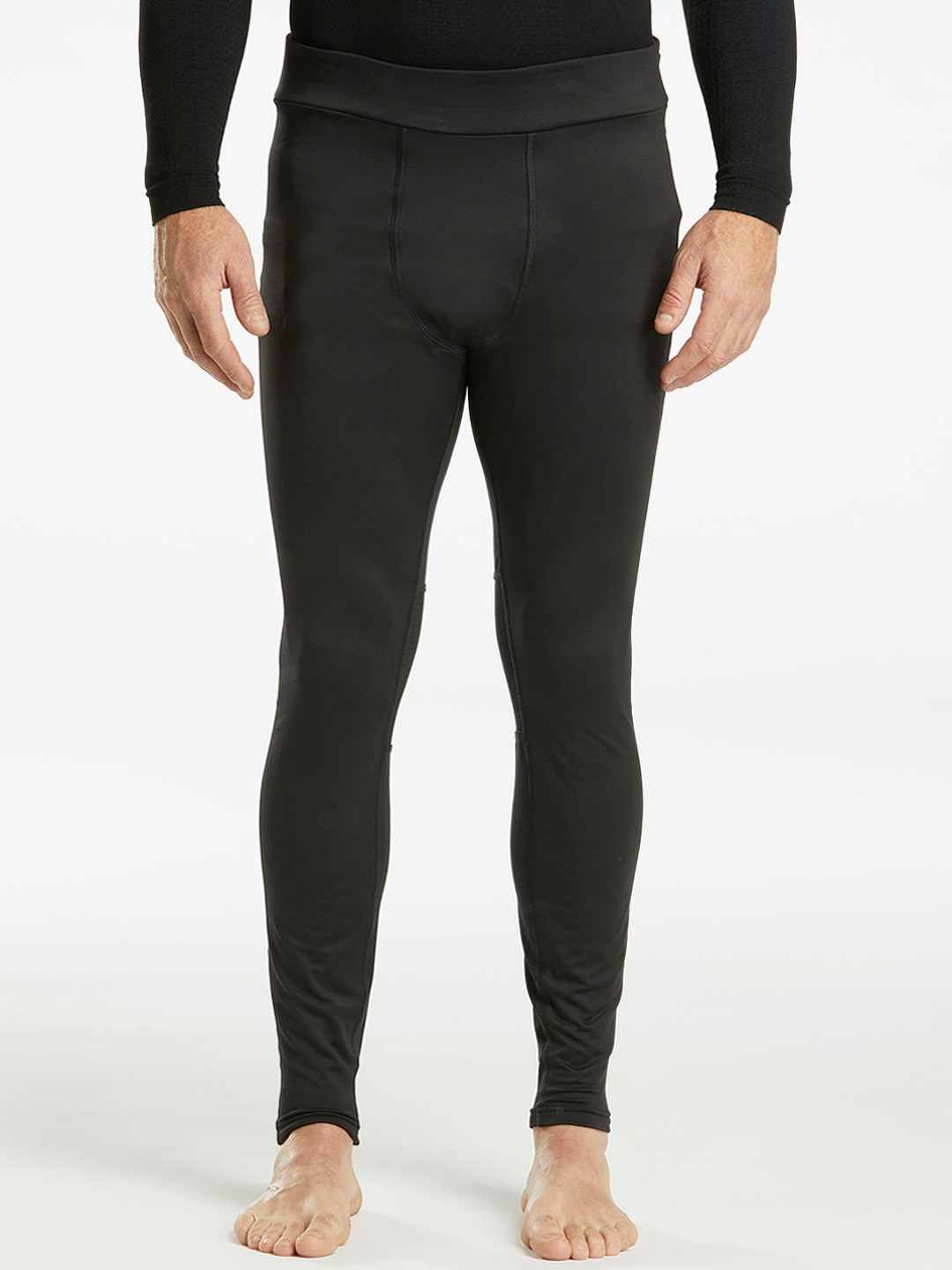 

WEDZE By Decathlon Men Black Classic Skinny Fit Solid Ski Base Layer Skiing and Snowboarding Trousers