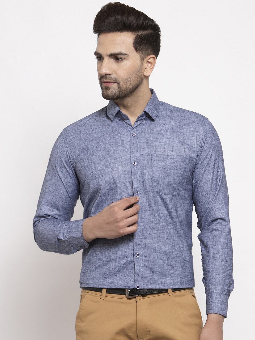 

JAINISH Men Grey Smart Regular Fit Solid Formal Shirt