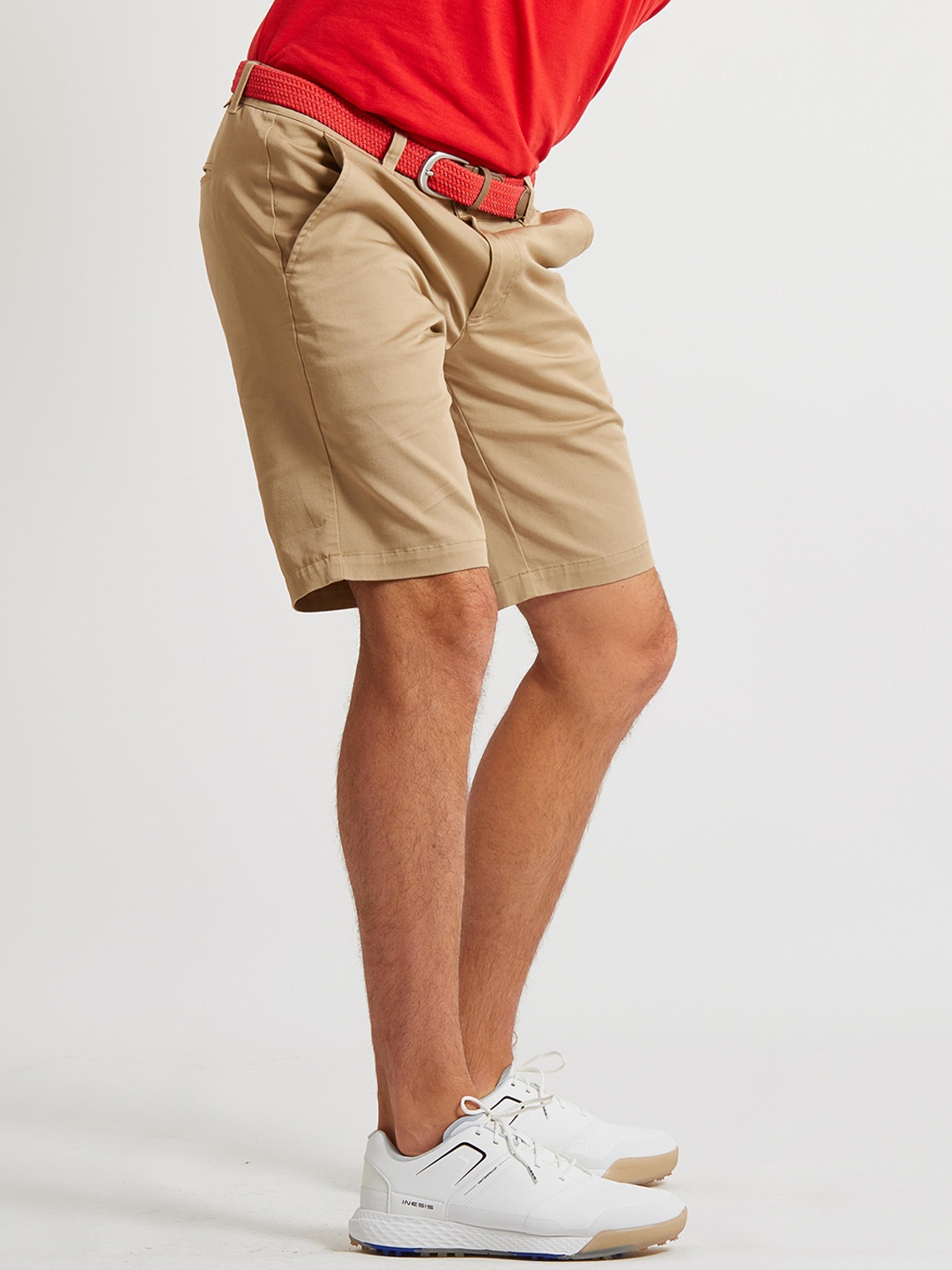 Inesis By Decathlon Men Beige Cotton Shorts Regular Fit