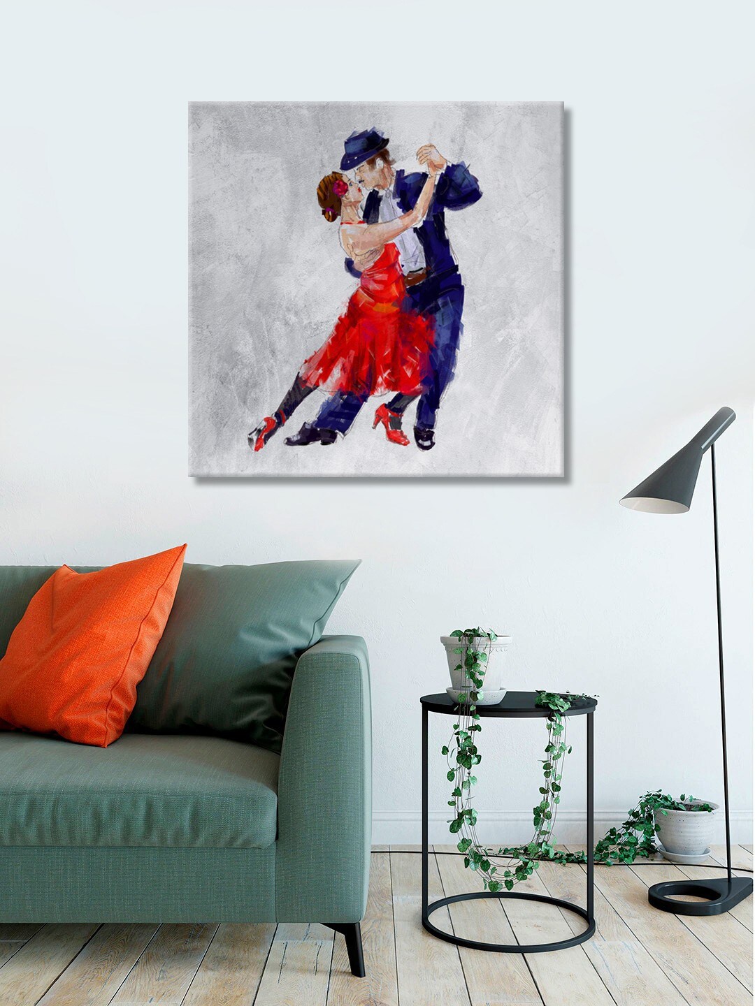 

999Store Grey & Red Lovely Couple with Ballroom Dance Wall Art