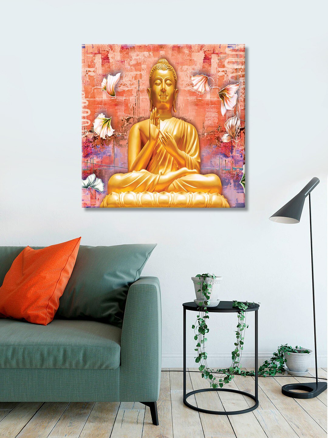 

999Store Gold-Toned Printed Buddha Canvas Wall Art