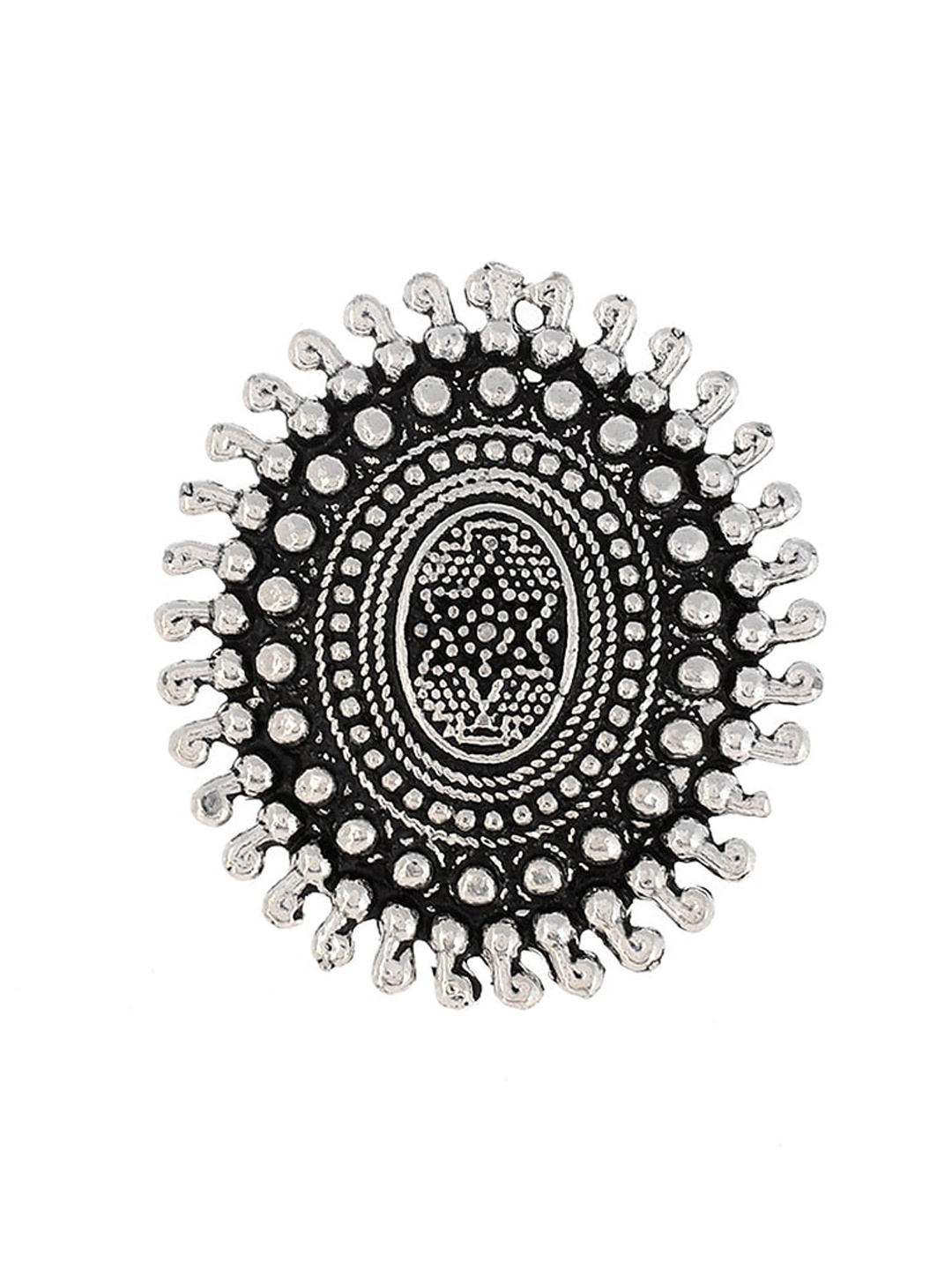Silvermerc Designs Oxidized Silver-Plated Handcrafted Finger Ring
