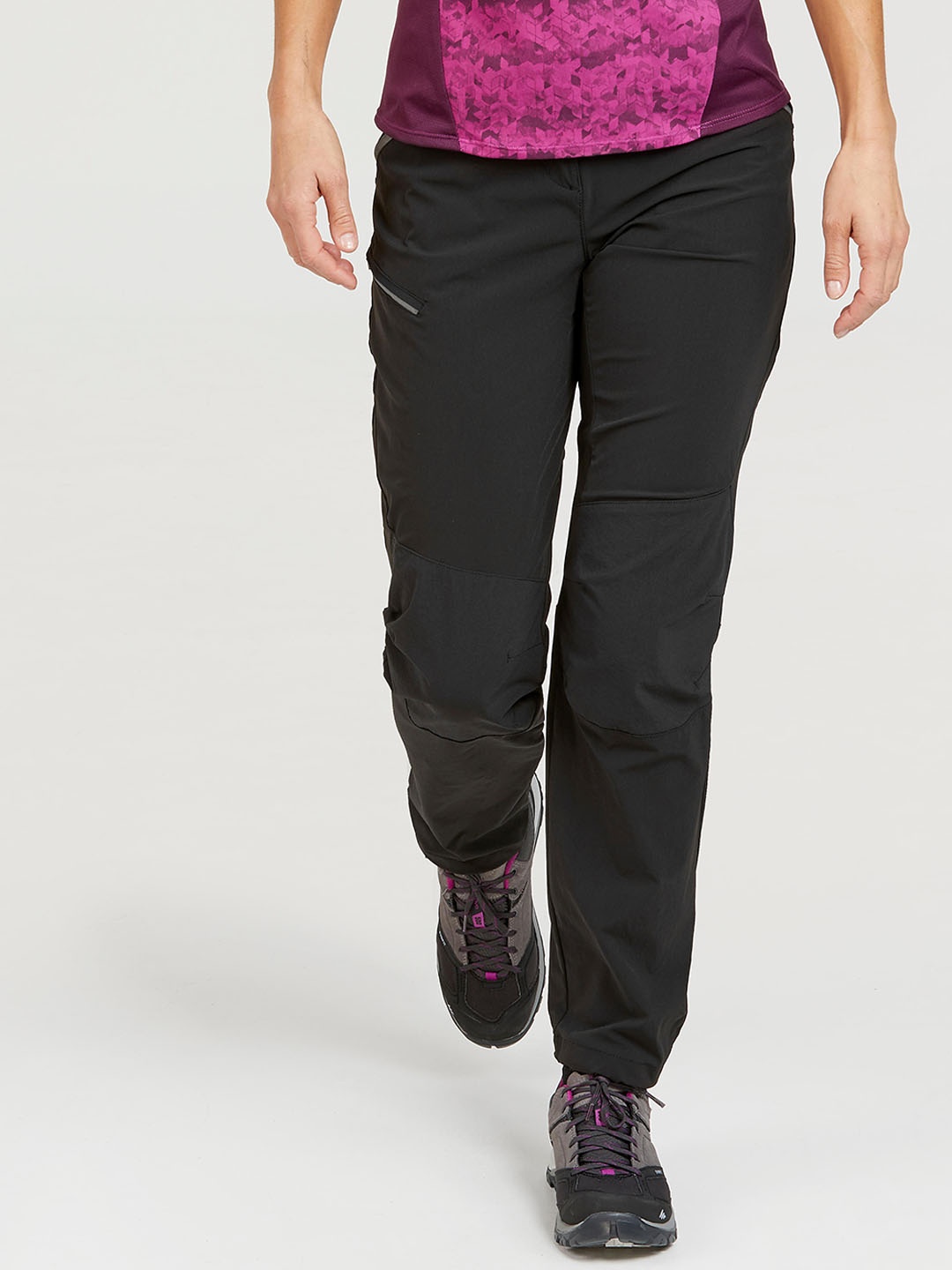 

Quechua By Decathlon Women Black Regular Fit Solid Hiking Trousers