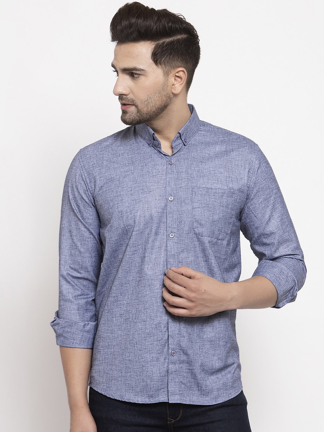 

JAINISH Men Grey Smart Regular Fit Solid Casual Shirt