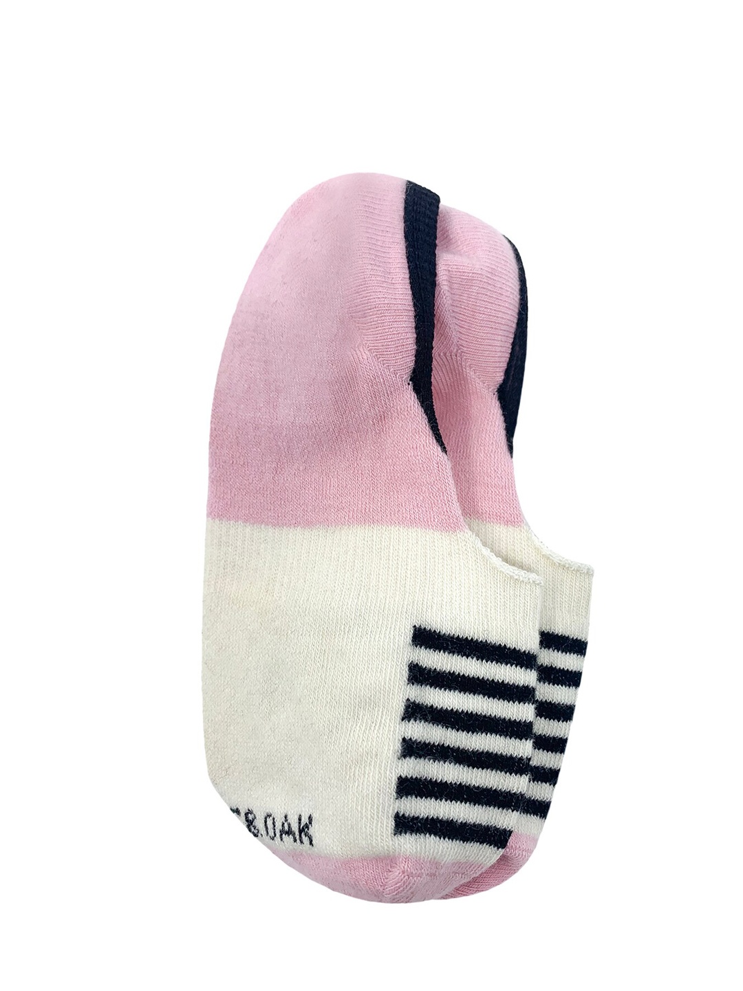 

Mint & Oak Women Pink & White Striped Anti-Slip Shoeliners