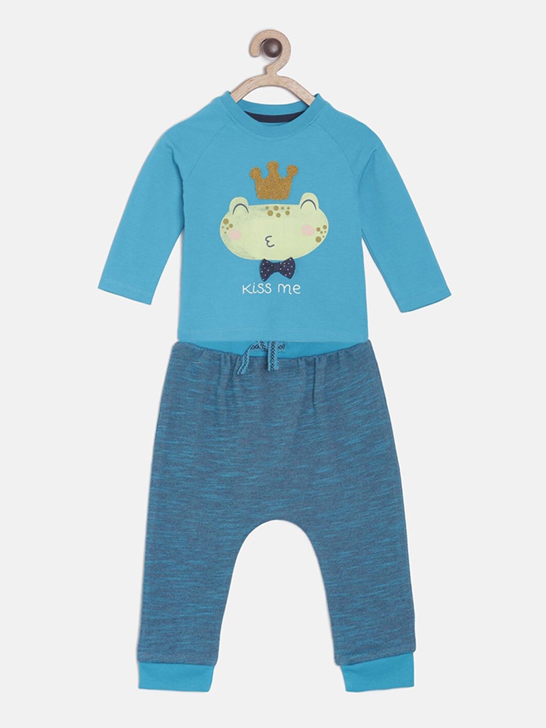MINI KLUB Boys Blue Printed T-shirt with Pyjamas