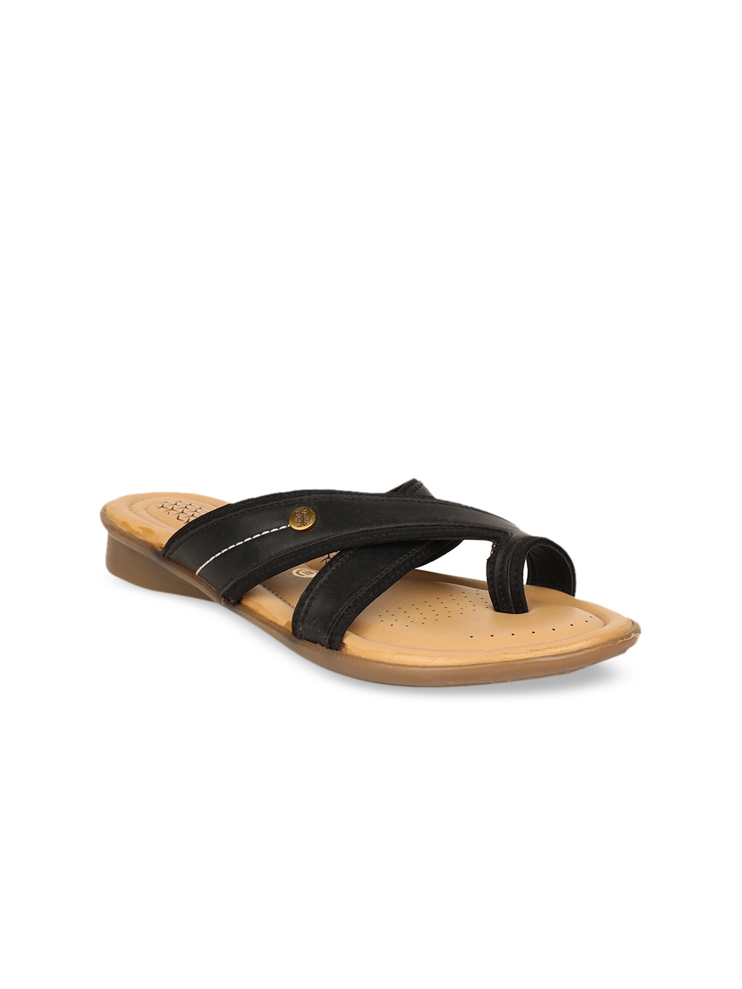 

Bata Women Black Solid PU One Toe Flats