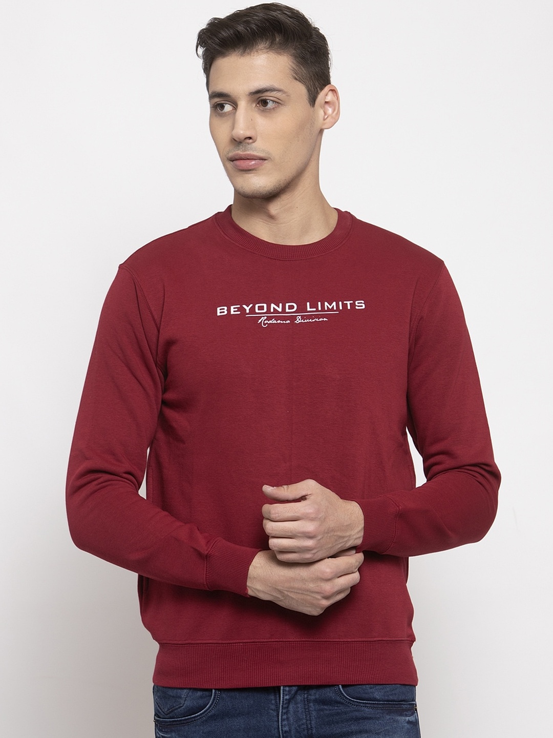 Rodamo Men Red Printed Sweatshirt