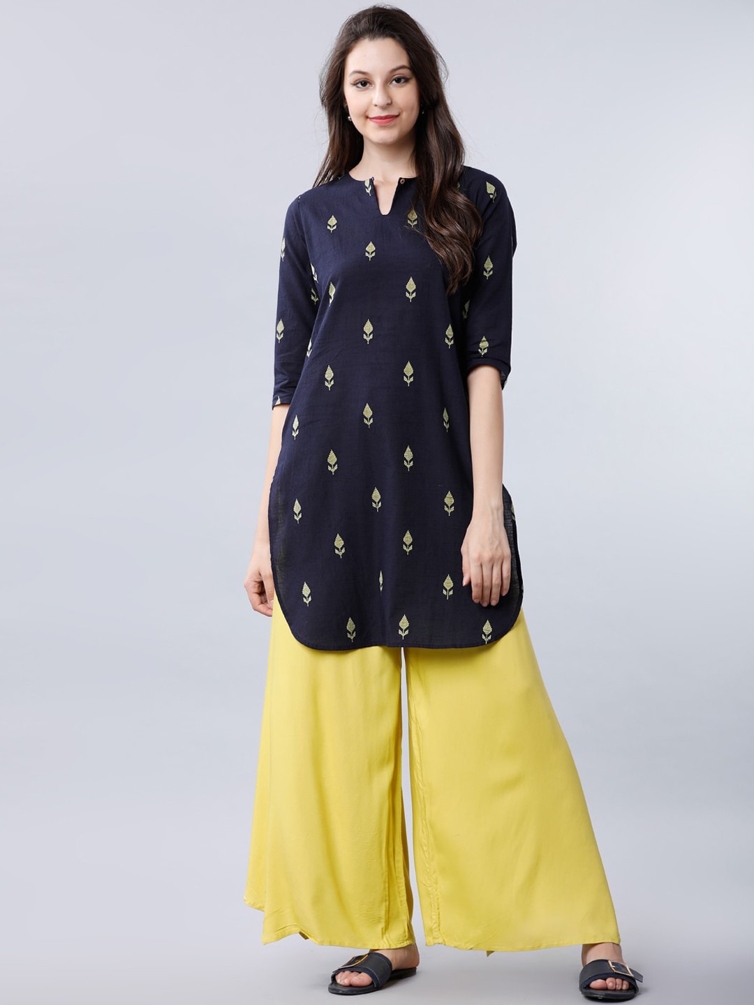 

Vishudh Women Navy Blue Printed Tunic
