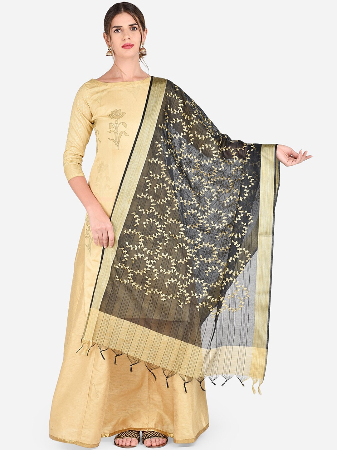 

Dupatta Bazaar Black Embroidered Dupatta
