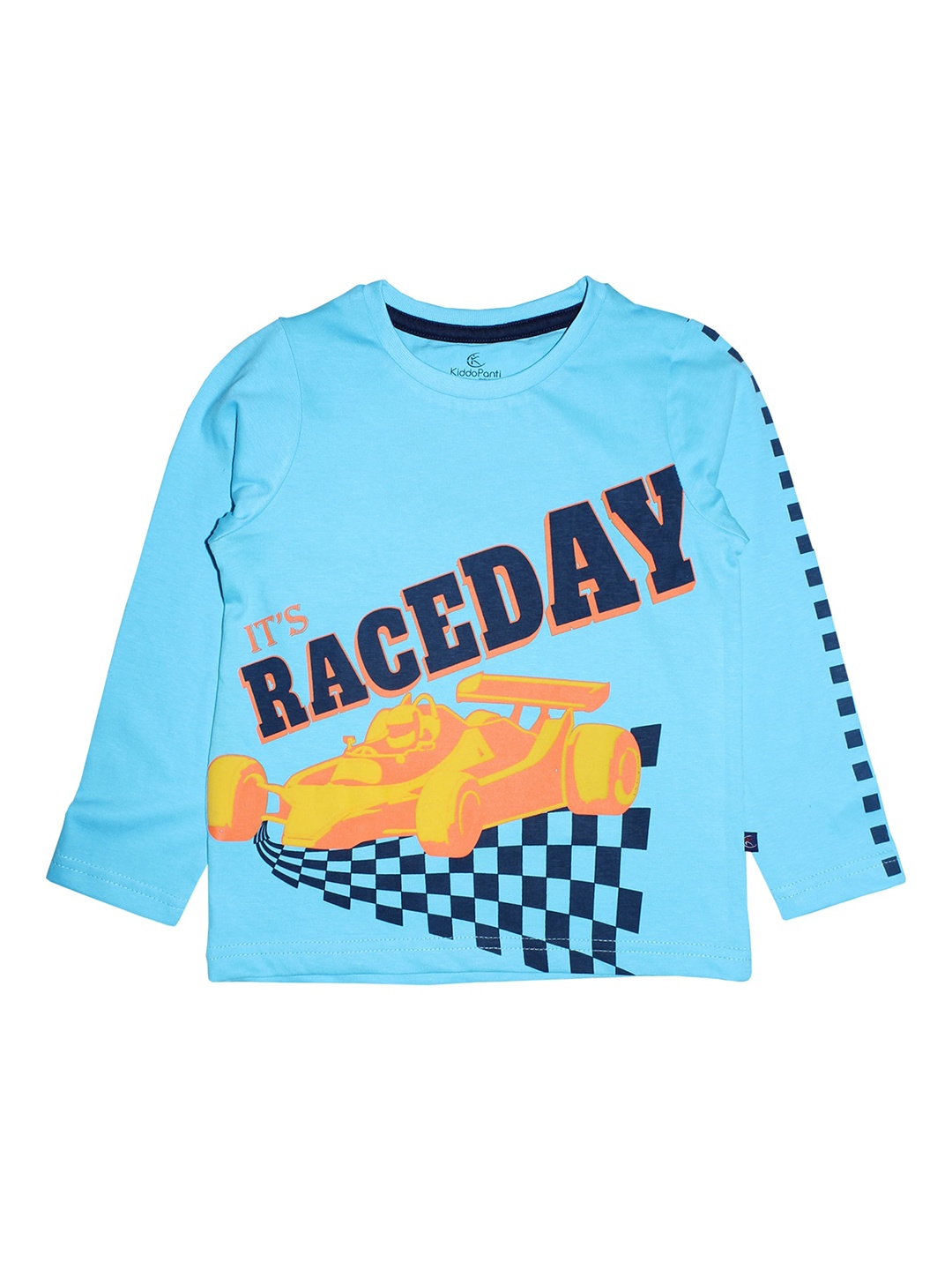 

KiddoPanti Boys Blue Printed Round Neck T-shirt