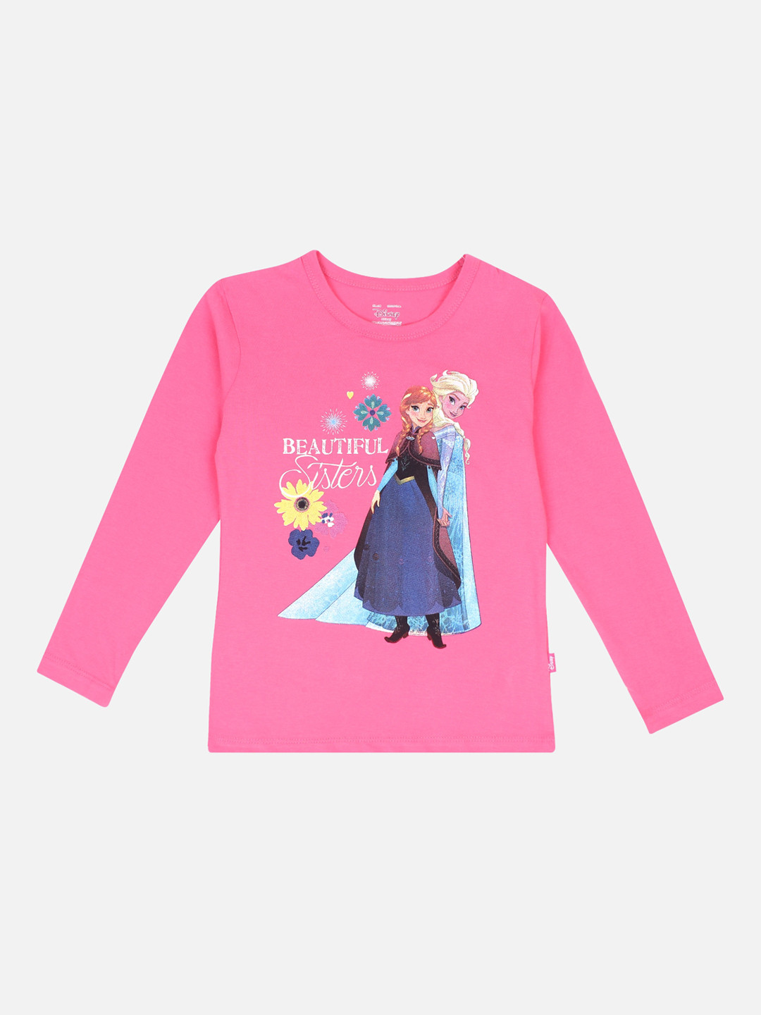 

PROTEENS Girls Pink Frozen Printed Round Neck T-shirt