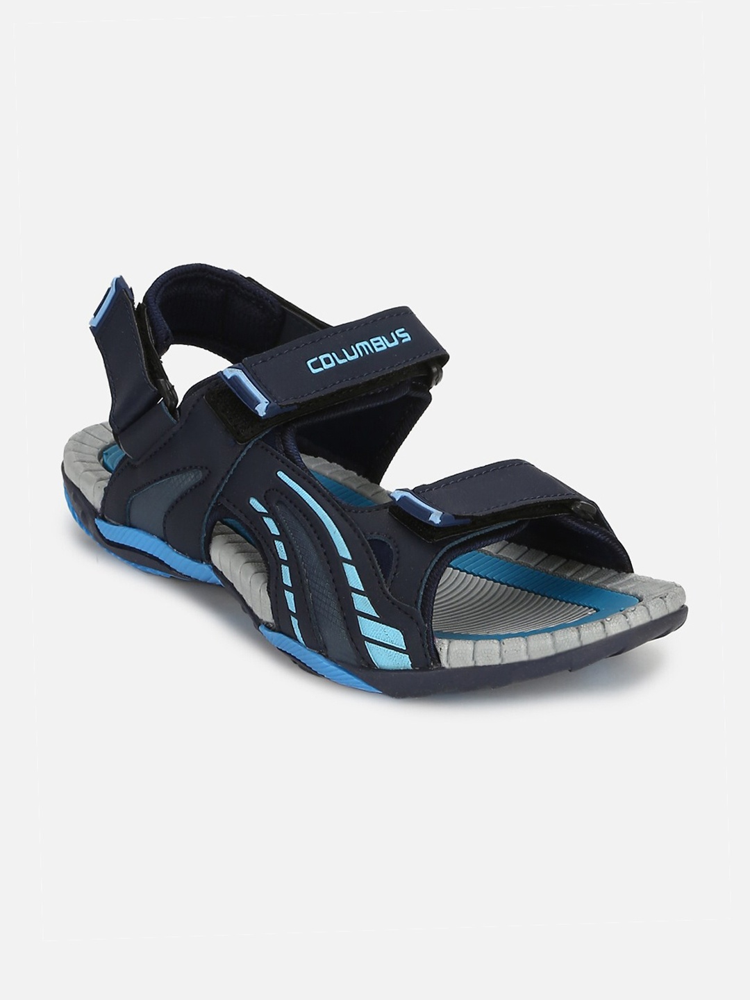 

Columbus Men Navy Blue Solid Sports Sandals