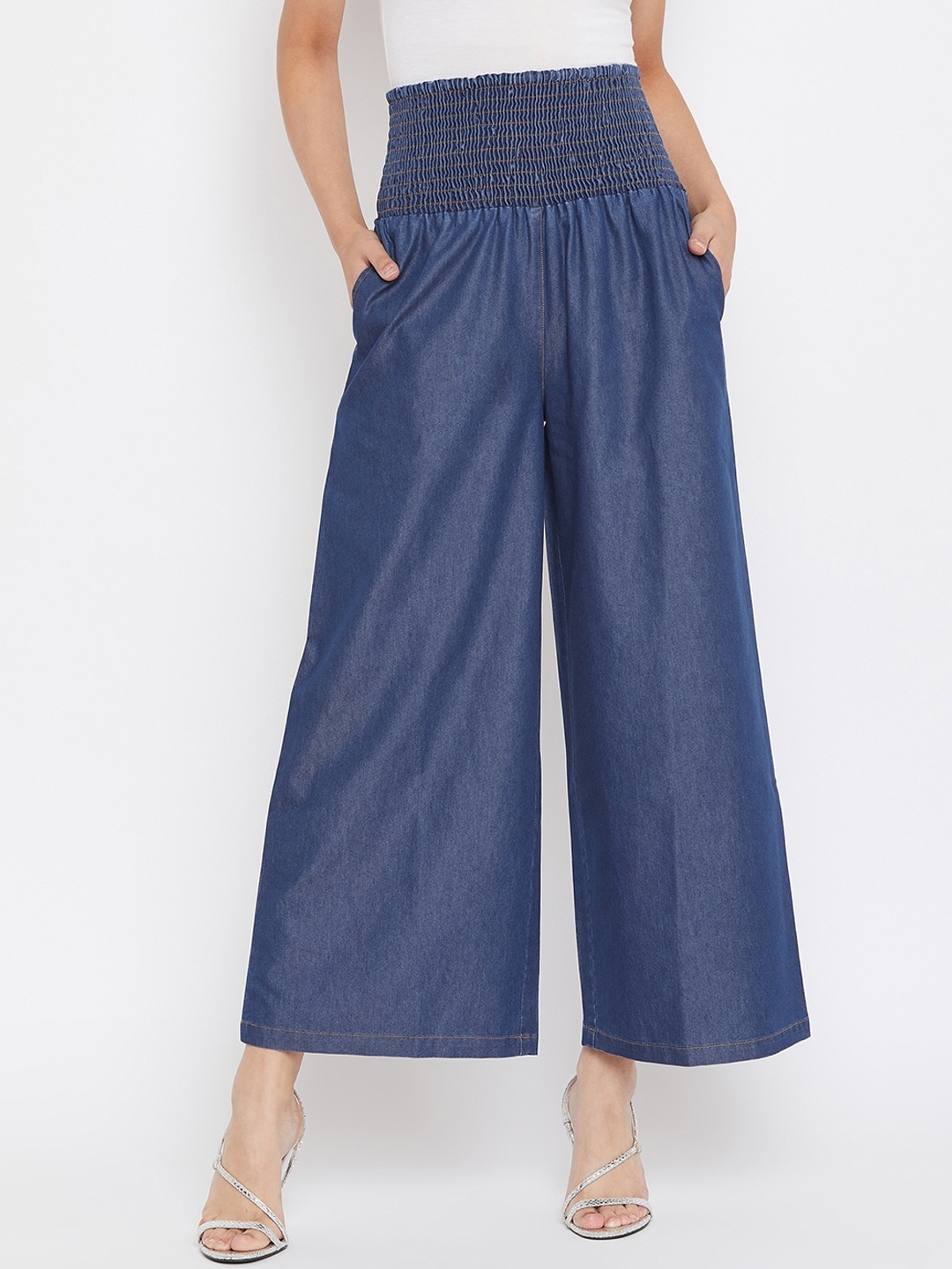 

StyleStone Women Blue Smart Flared Solid Parallel Trousers