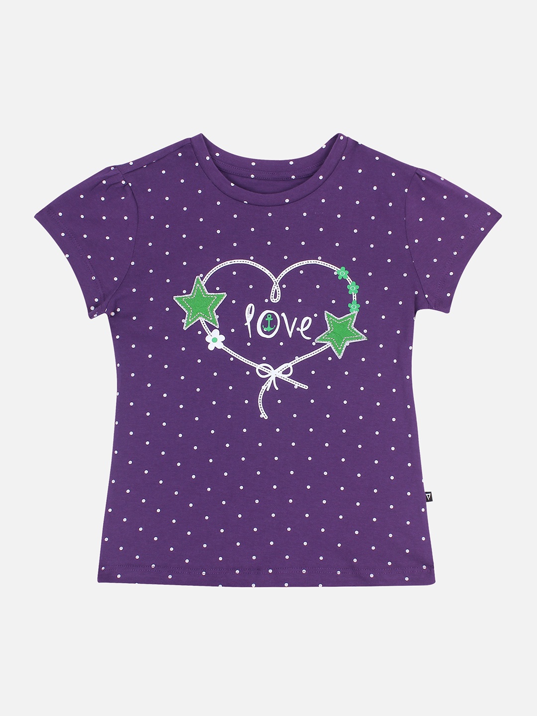

PROTEENS Girls Purple Printed Round Neck T-shirt