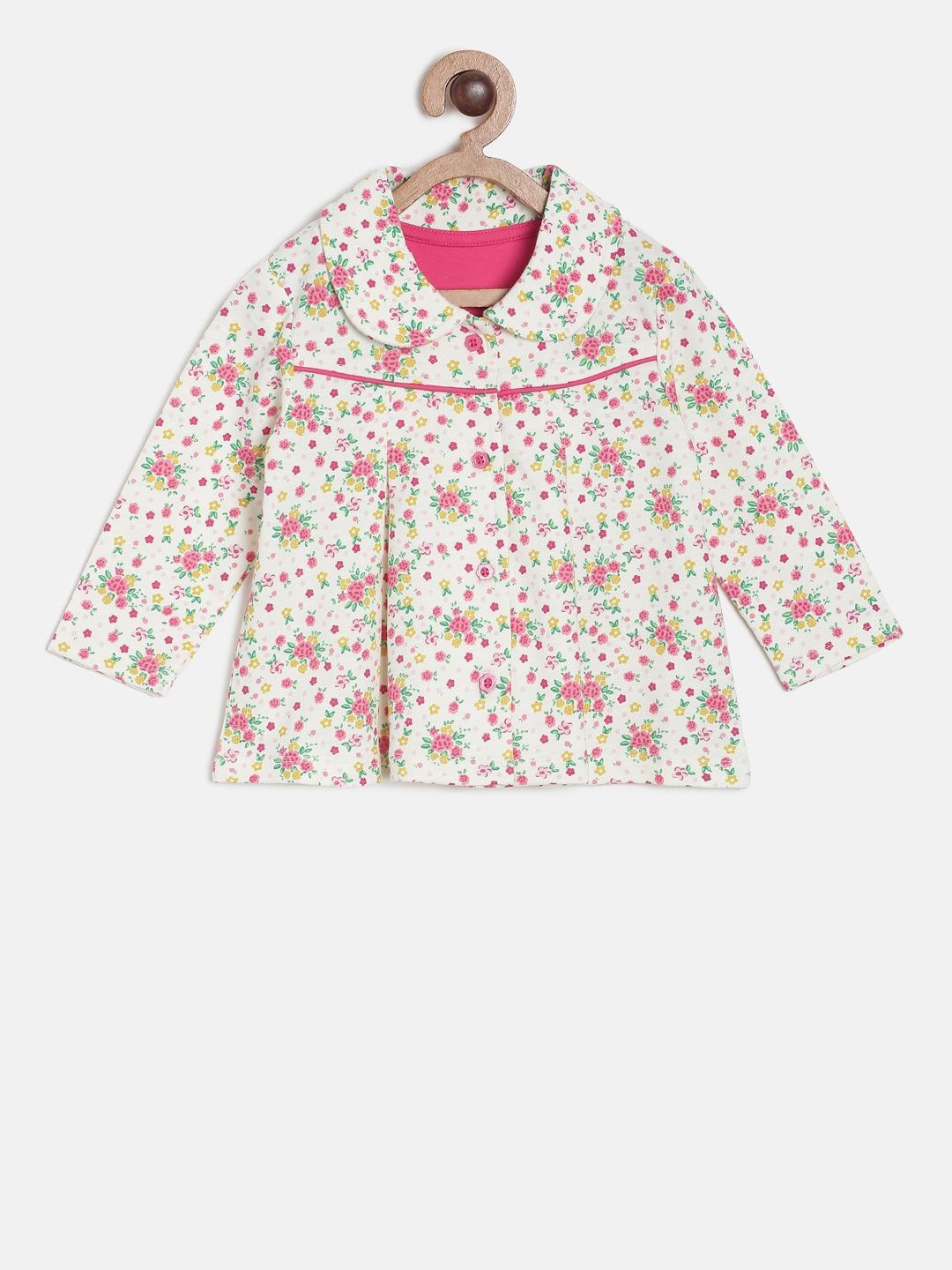 MINI KLUB Girls Off-White Printed Tailored Jacket
