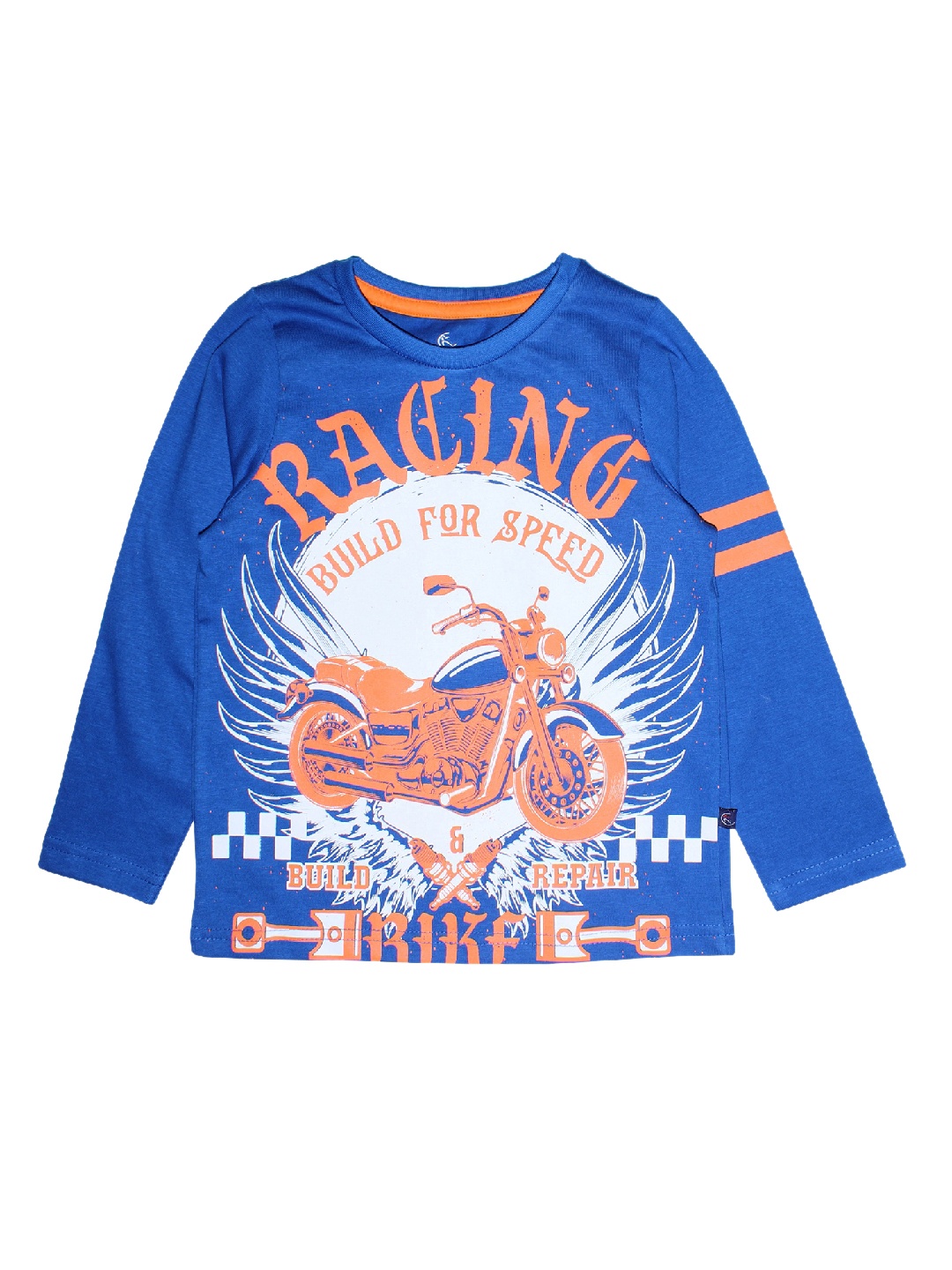 

KiddoPanti Boys Blue Printed Round Neck T-shirt