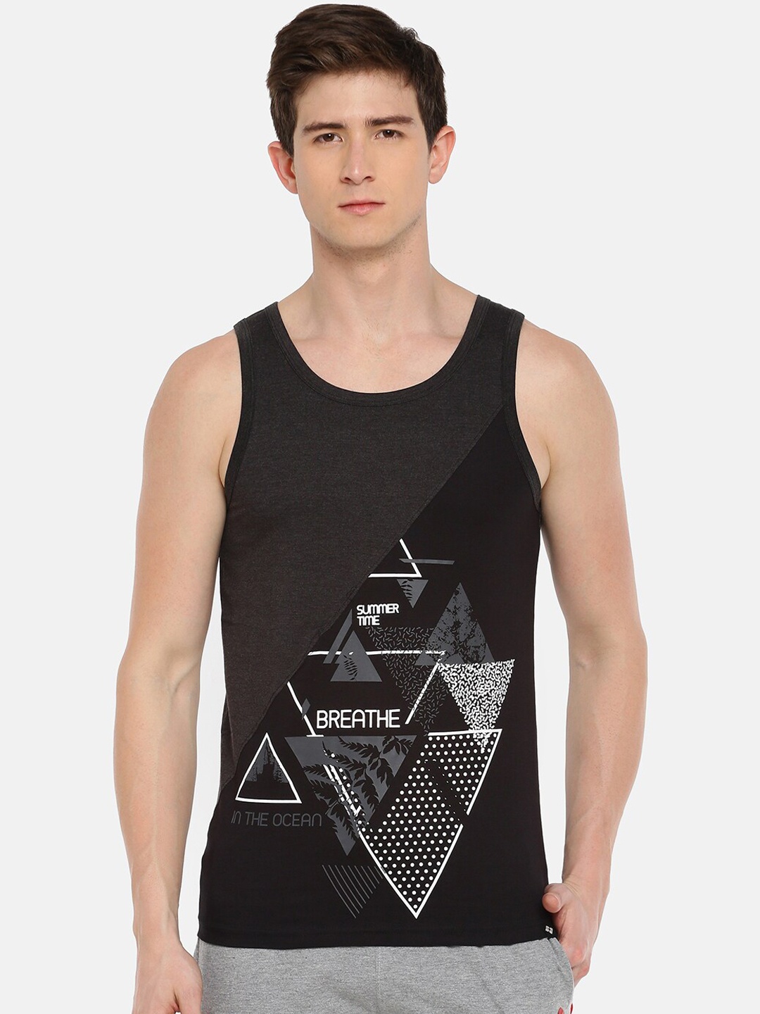 

Dollar Men Assorted Innerwear Vest AMTT-102-BLK-PO1, Black