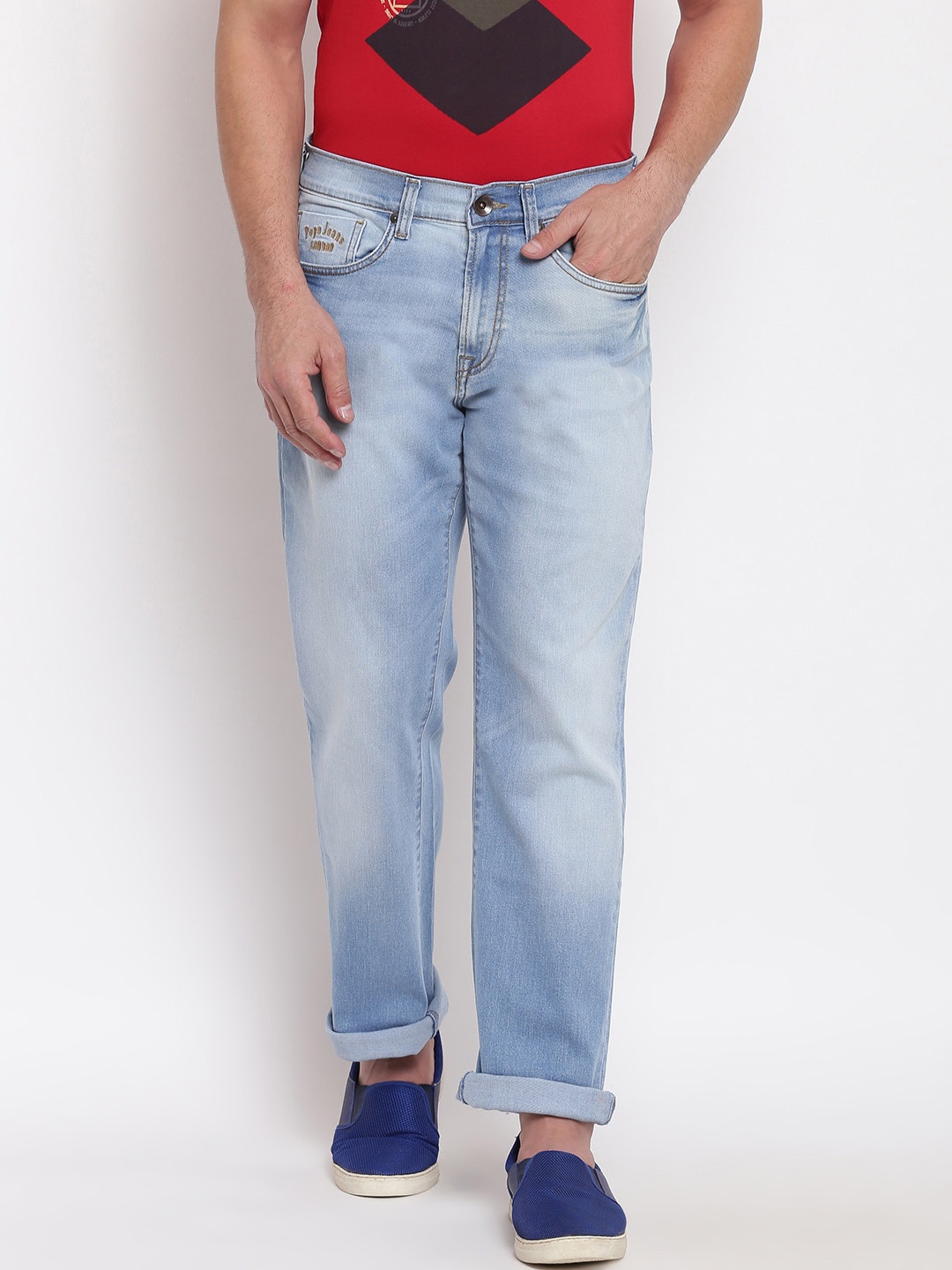

Pepe Jeans Men Blue Skinny Fit Mid-Rise Clean Look Jeans