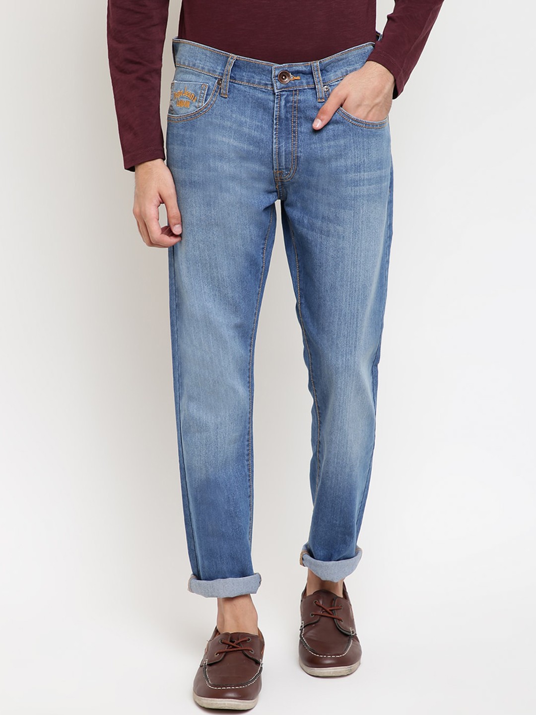 

Pepe Jeans Men Blue Regular Fit Mid-Rise Clean Look Jeans