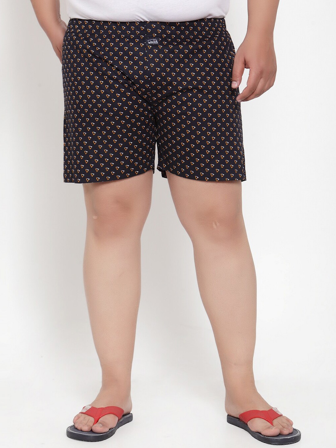 

plusS Men Black & Yellow Printed Pure Cotton Boxers MBX208E-ANJUNAPRINT-XL