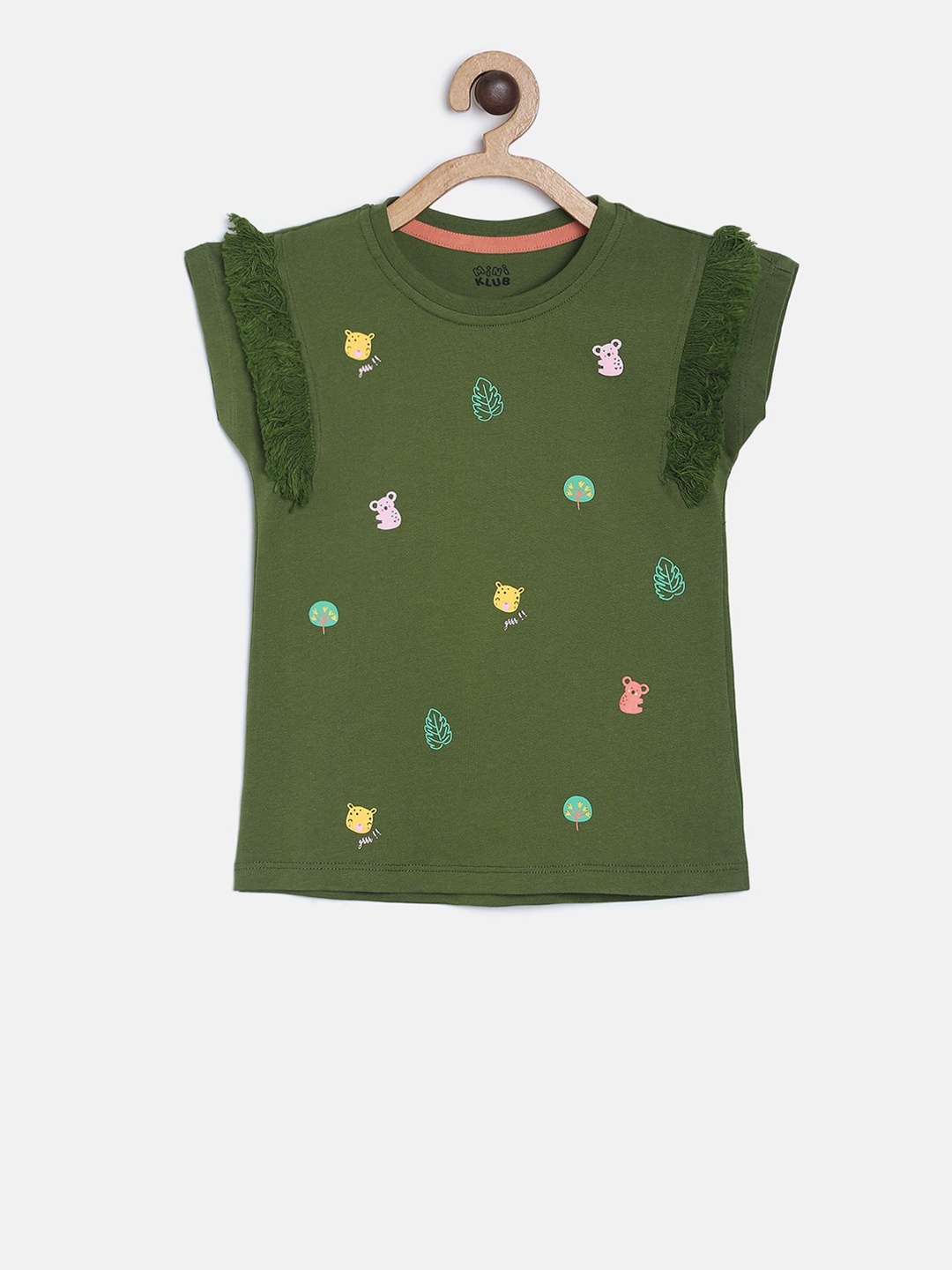 

MINI KLUB Girls Green Printed Top
