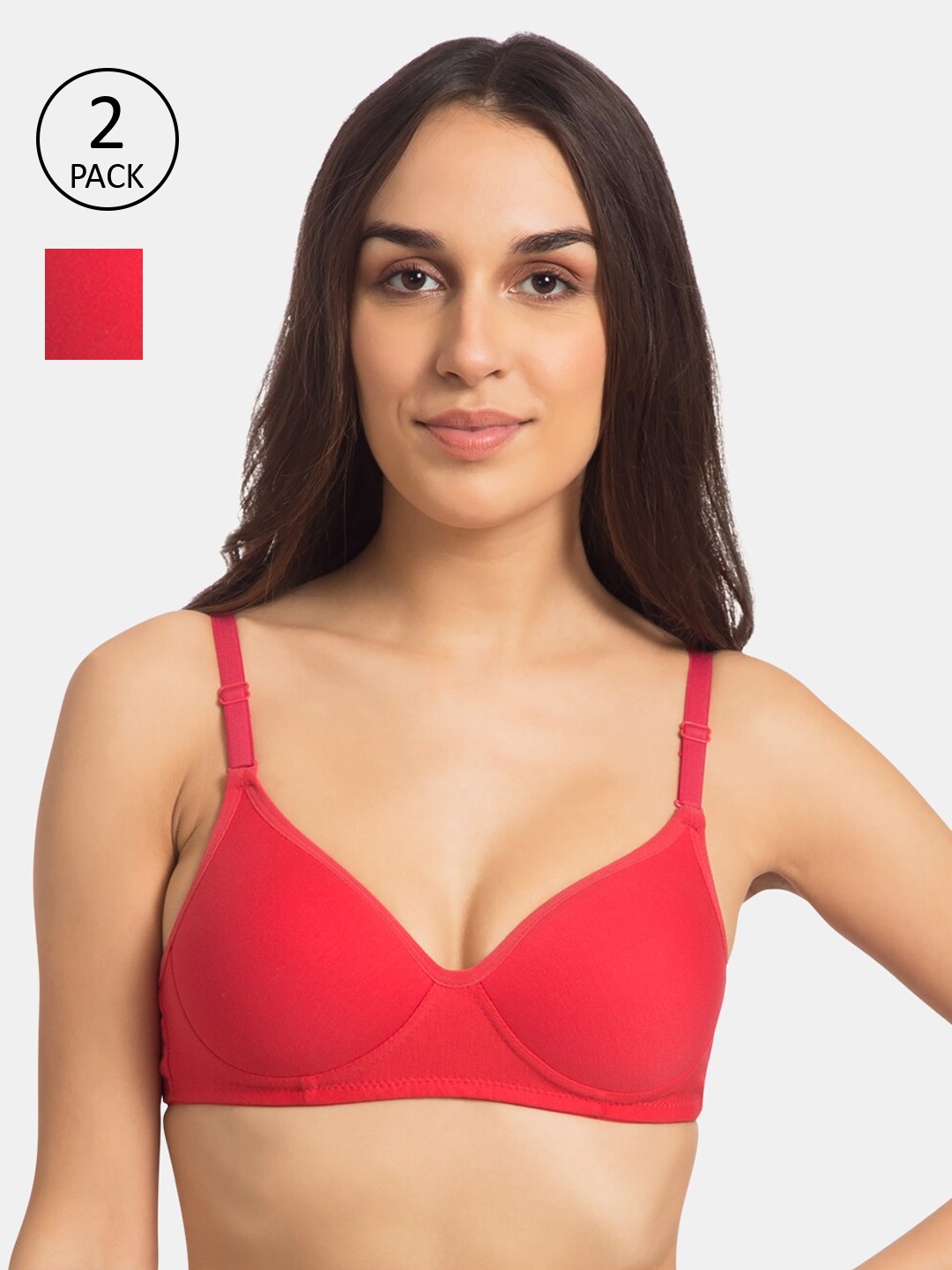 

Tweens Coral Solid Non-Wired Lightly Padded Everyday Bra