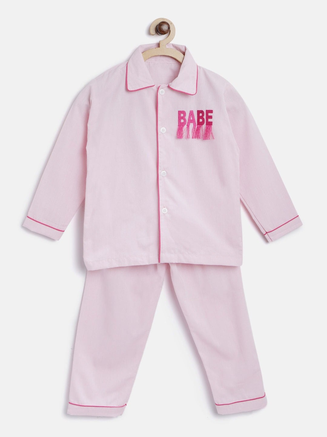 

Kids Clan Girls Pink Printed Night Suit