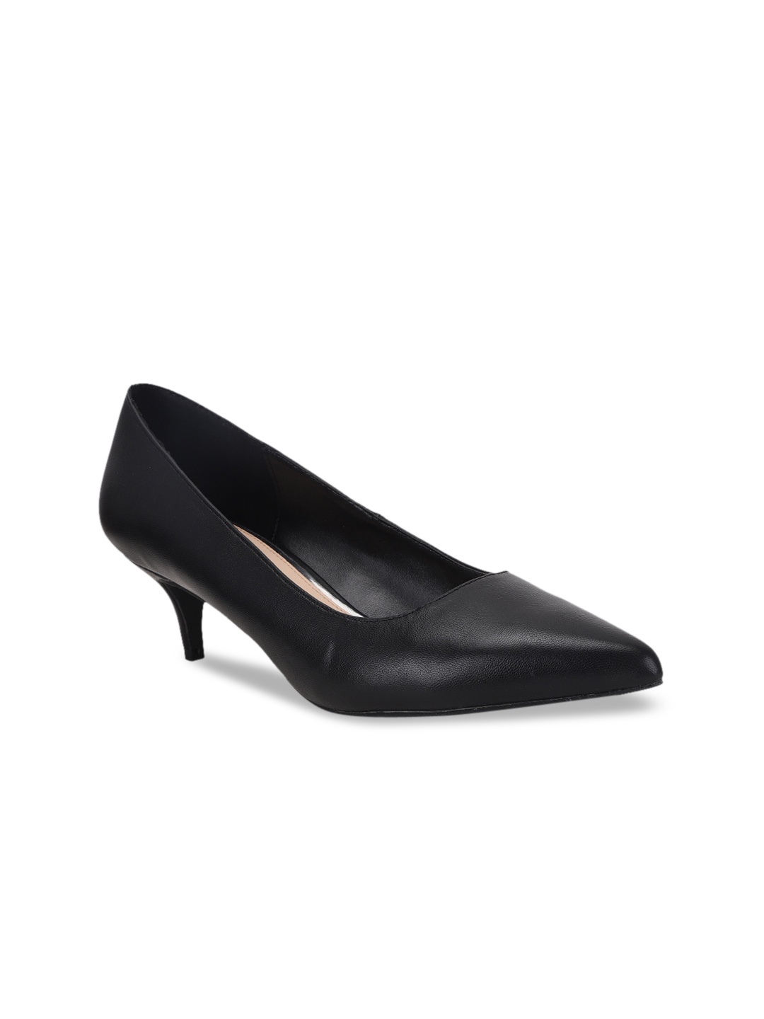 Bata Women Black Solid Kitten Heels