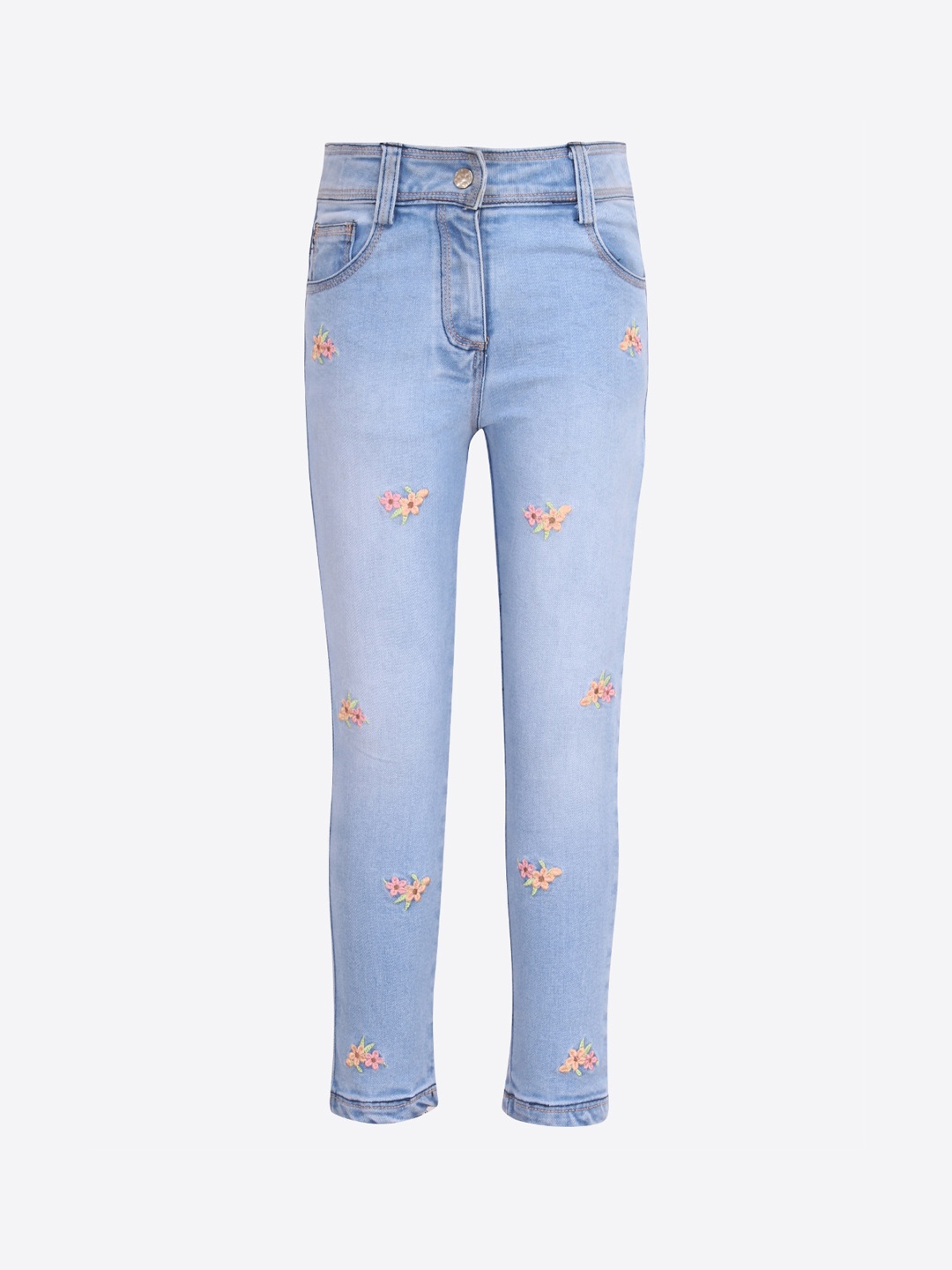 

CUTECUMBER Girls Blue Regular Fit Mid-Rise Clean Look Jeans