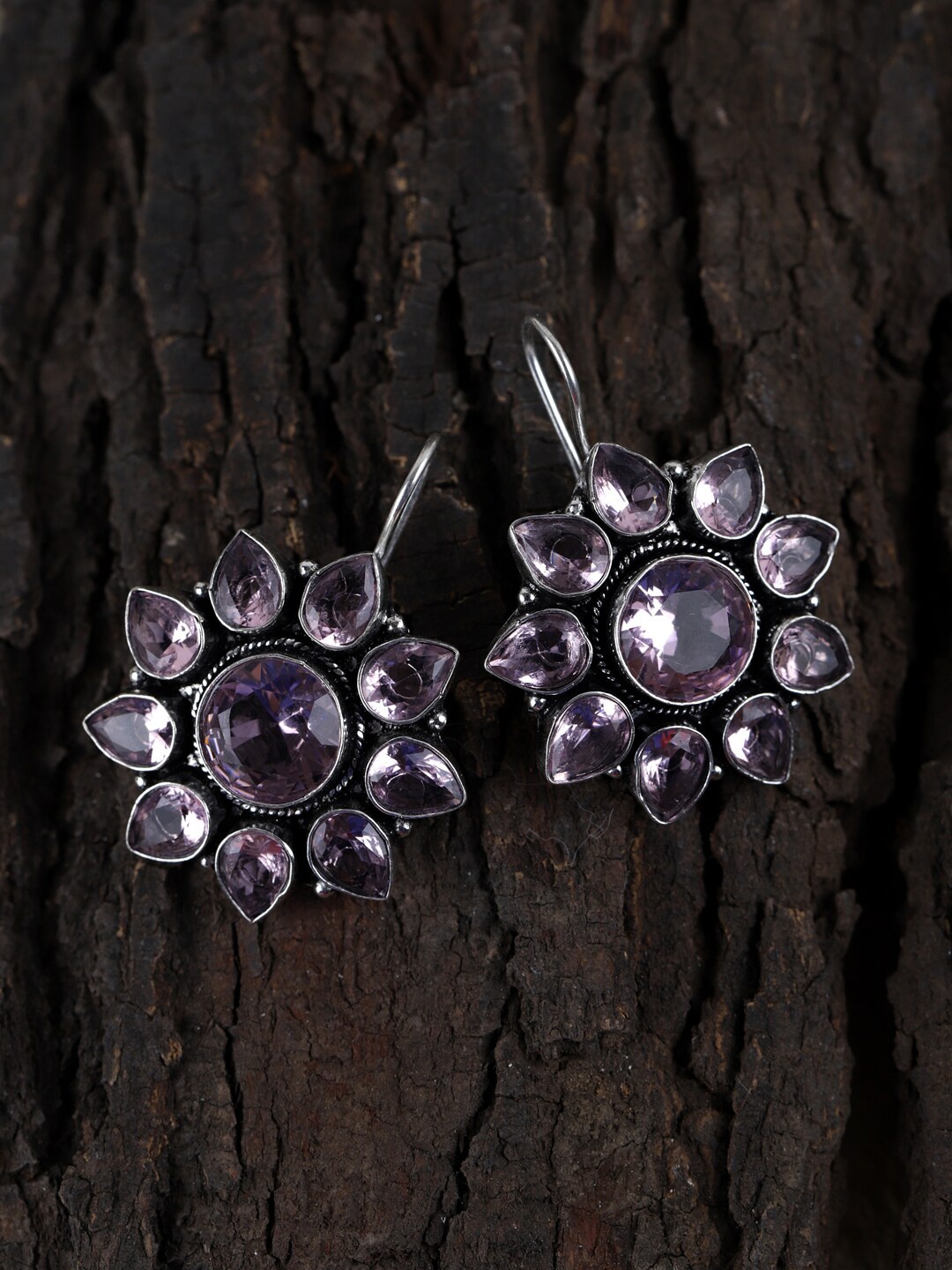 Fabstreet Pink Floral Drop Earrings