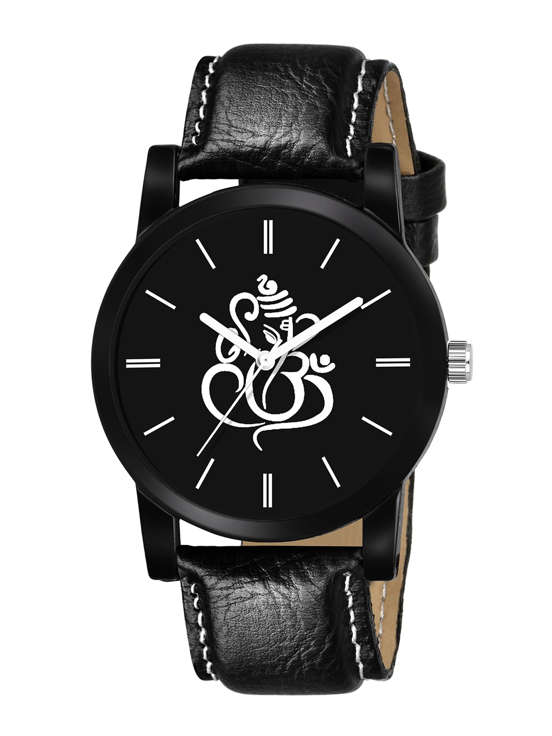 

SWADESI STUFF Boys Black Leather Analogue Watch SDS 33