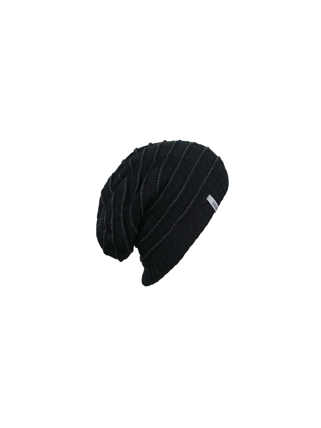 Bunnywave Unisex Black Self Design Beanie