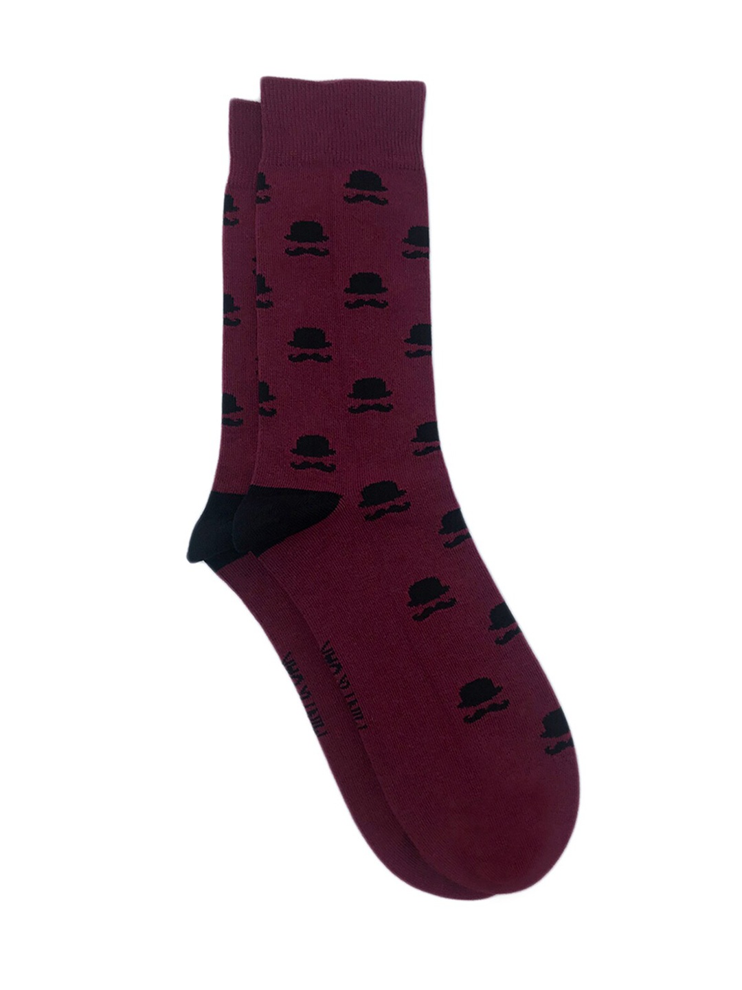 

Mint & Oak Men Maroon Patterned Calf Length Socks