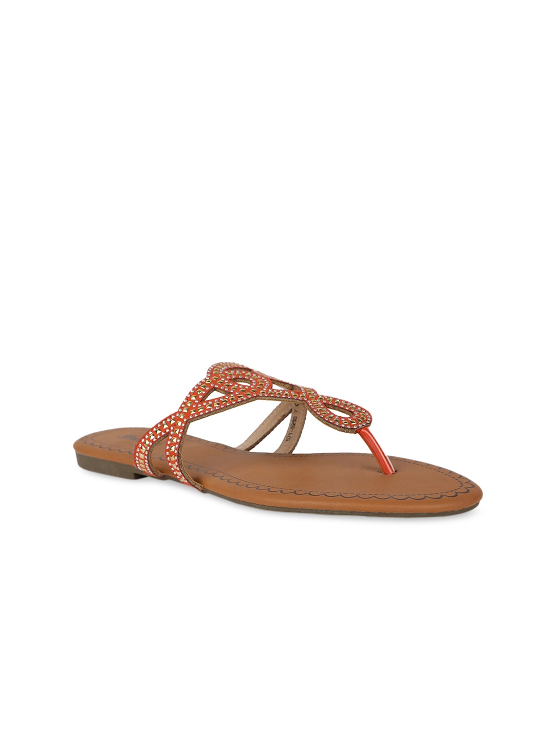 

Bata Women Red Embellished PU Open Toe Flats